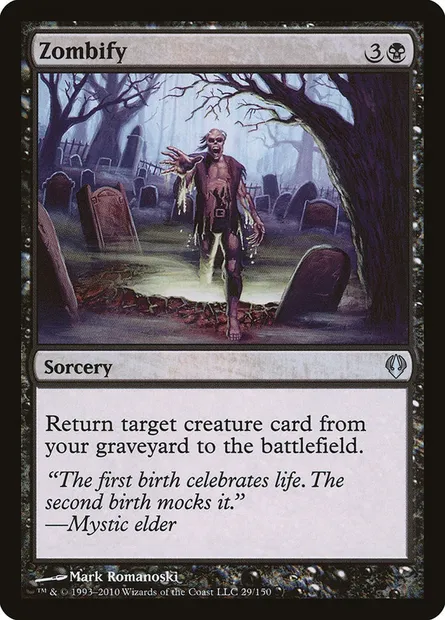 Zombify, Magic card ARC 29 — Archenemy set