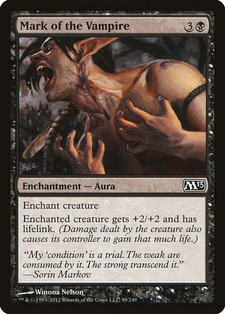 Mark of the Vampire, Magic card M13 99 — Magic 2013 set