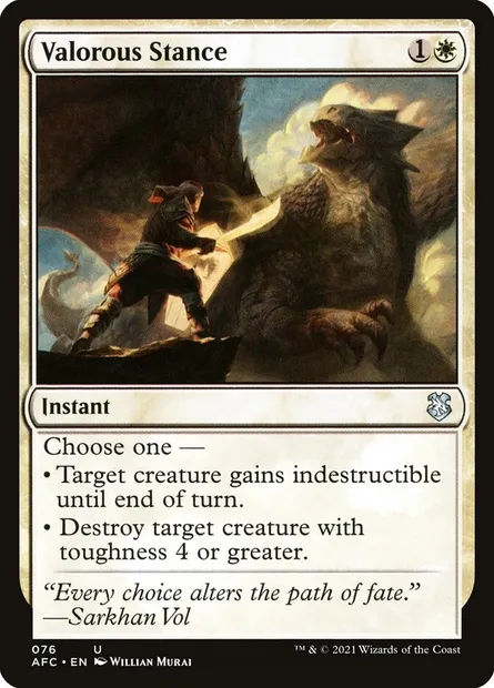 Valorous Stance, Magic card AFC 76 — Forgotten Realms Commander set