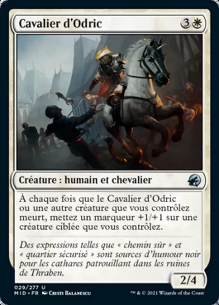 Cavalier d'Odric, carte Magic MID 29 — extension Innistrad : chasse de minuit