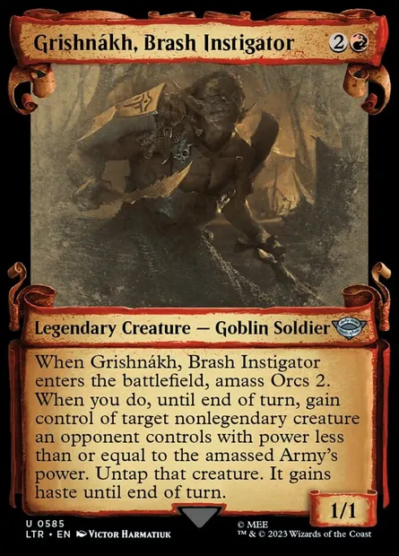 Grishnákh, instigateur effronté, carte Magic LTR 585 — extension Le Seigneur des Anneaux : chroniques de la Terre du Milieu