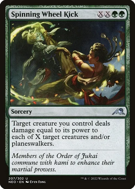 Spinning Wheel Kick, Magic card NEO 207 — Kamigawa: Neon Dynasty set