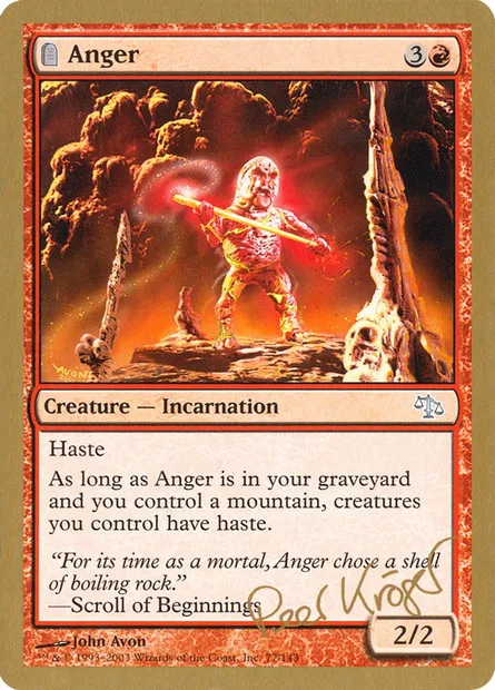 Anger, Magic card WC03 pk77 — World Championship Decks 2003 set