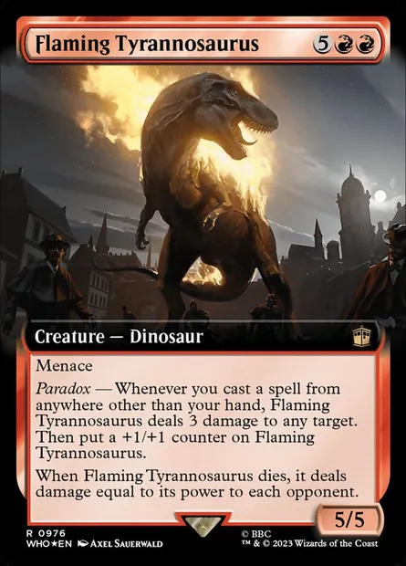 Flaming Tyrannosaurus, Magic card WHO 976 — Doctor Who set