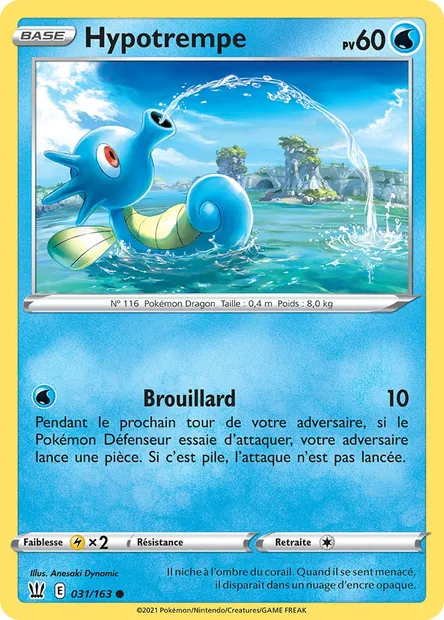 Hypotrempe, carte Pokémon BST 31 — extension Styles de combat