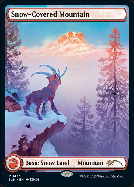 Snow-Covered Mountain, Magic card SLD 1476 — Secret Lair Drop set