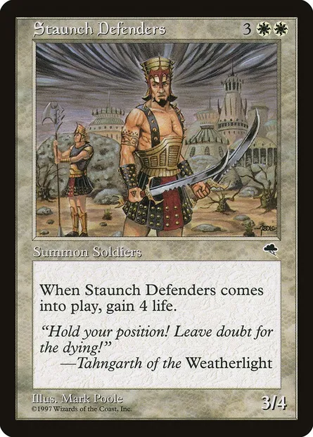 Staunch Defenders, Magic card TMP 49 — Tempest set