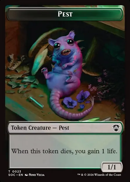 Pest, carte Magic TSOC 23 — extension Secrets of Strixhaven Commander Tokens