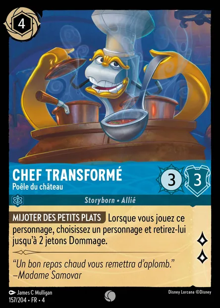 Chef Transformé - Poêle du château, carte Disney Lorcana CH4-157 — extension Le Retour d'Ursula