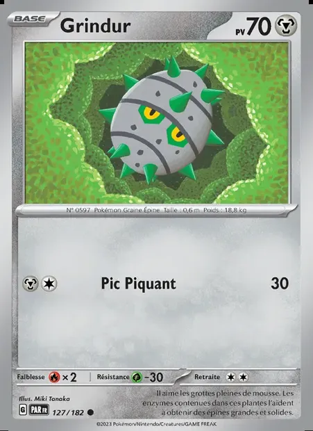 Grindur, carte Pokémon PAR 127 — extension Faille Paradoxe