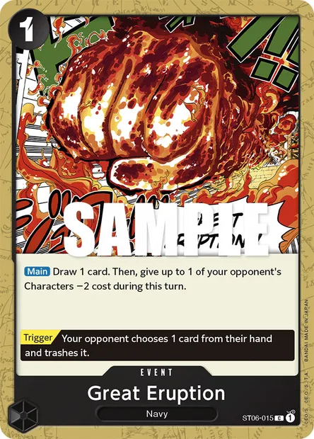Great Eruption, carte One Piece ST06-015 — extension Absolute Justice