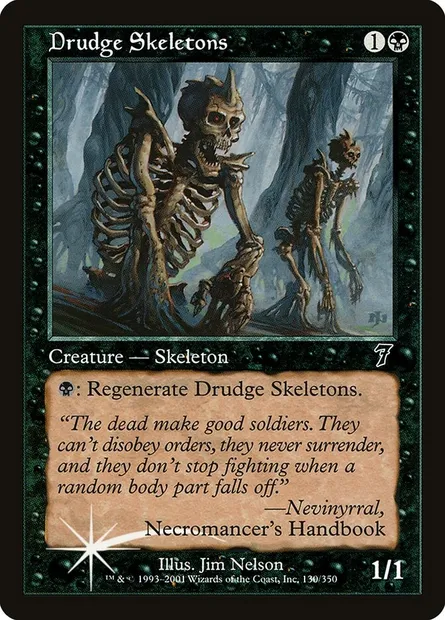 Squelettes serviles, carte Magic 7ED 130★ — extension Septième Edition