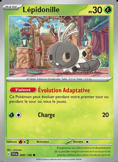 Lépidonille, carte Pokémon SVI 008 — extension Écarlate et Violet
