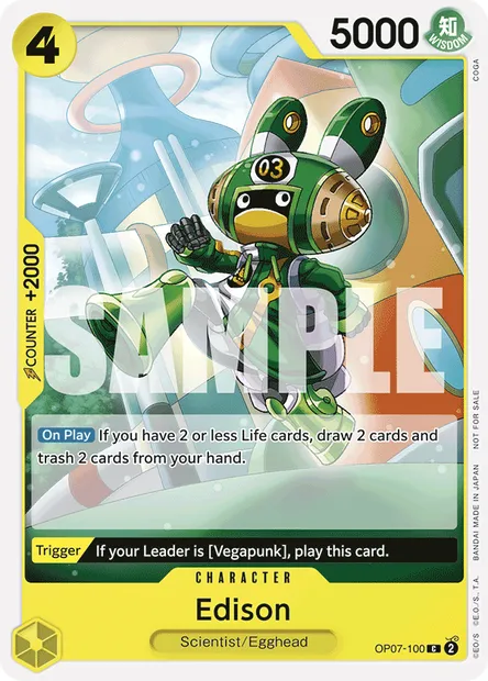 Edison, carte One Piece OP07-100 — extension 500 YEARS IN THE FUTURE