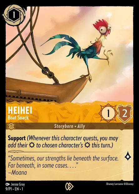 HeiHei - Boat Snack, Disney Lorcana card P1-009 — P1 set