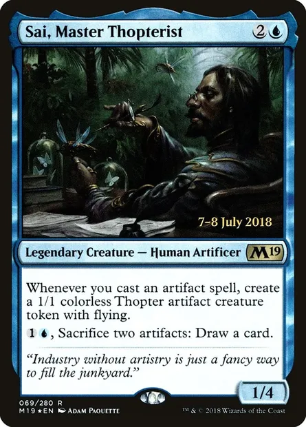 Sai, Master Thopterist, Magic card PM19 69s — Core Set 2019 Promos set