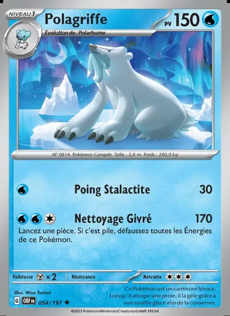 Polagriffe, carte Pokémon OBF 054 — extension Flammes Obsidiennes