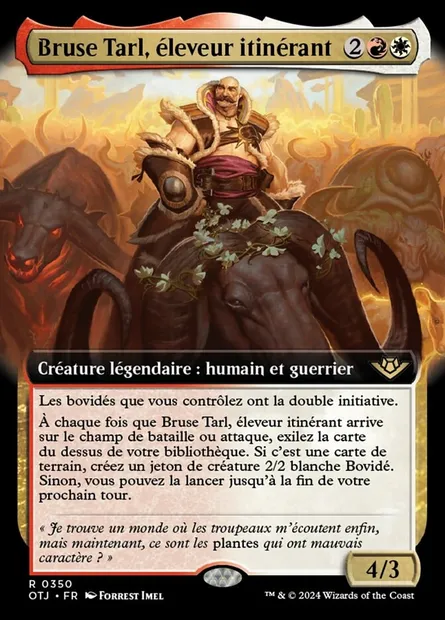 Bruse Tarl, éleveur itinérant, carte Magic OTJ 350 — extension Outlaws of Thunder Junction