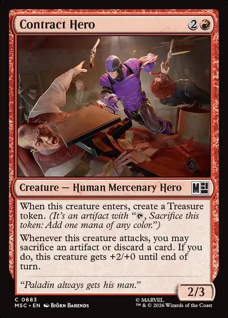 Contract Hero, Magic card MSC 683 — Marvel Super Heroes Commander set