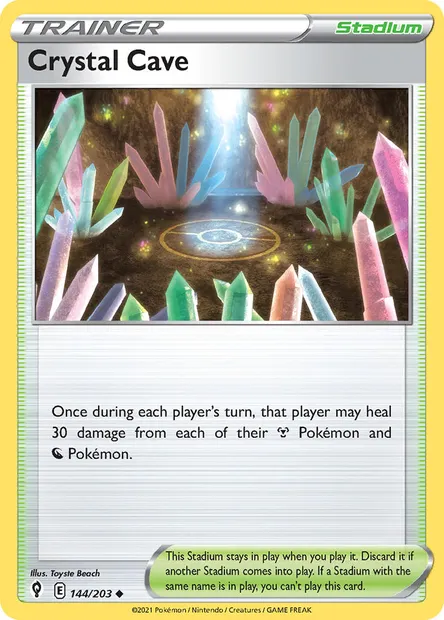 Crystal Cave, Pokémon card EVS 144 — Evolving Skies set