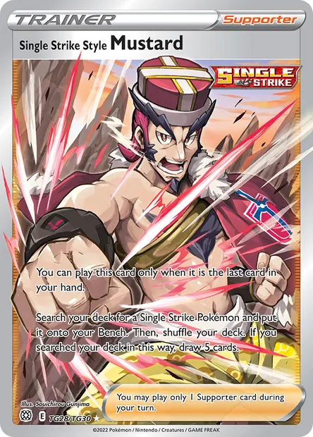 Single Strike Style Mustard, Pokémon card BRS TG28 — Brilliant Stars set