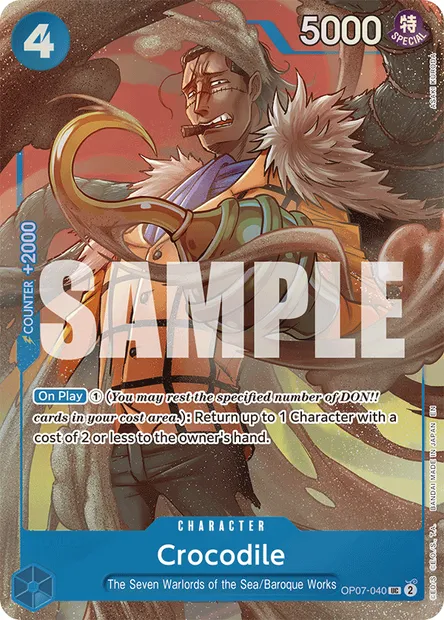 Crocodile, One Piece card OP07-040 — 500 YEARS IN THE FUTURE set