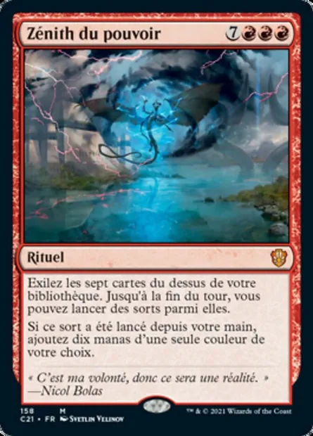 Zénith du pouvoir, carte Magic C21 158 — extension Commander 2021