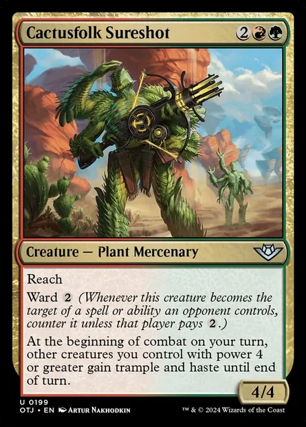 Cactusfolk Sureshot, Magic card OTJ 199 — Outlaws of Thunder Junction set