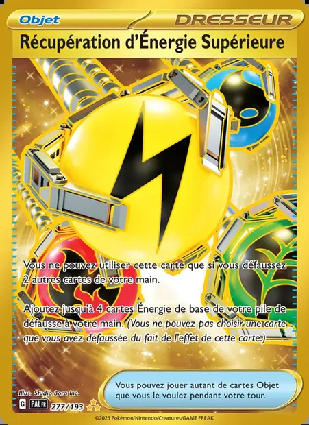 Récupération d'Énergie Supérieure, carte Pokémon PAL 277 — extension Évolutions à Paldea