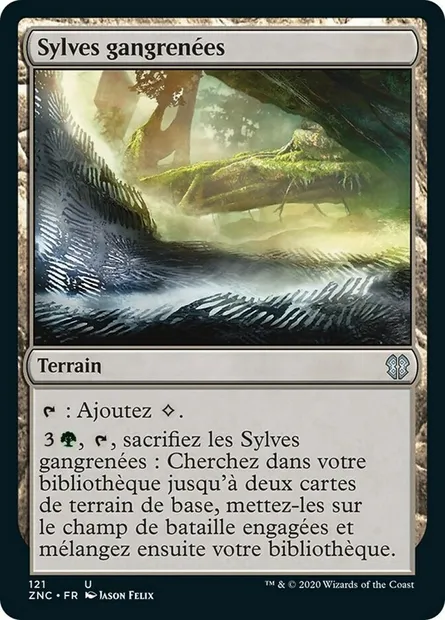 Sylves gangrenées, carte Magic ZNC 121 — extension Zendikar Rising Commander
