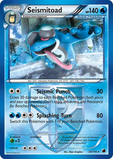 Seismitoad, Pokémon card PLF 26 — Plasma Freeze set