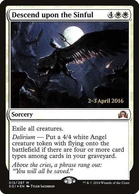 Descend upon the Sinful, Magic card PSOI 13s — Shadows over Innistrad Promos set