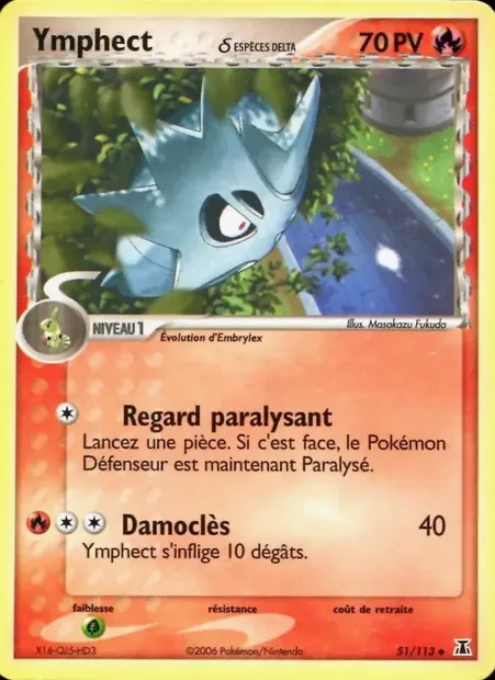 Ymphect δ, carte Pokémon DS 51 — extension EX Espèces Delta