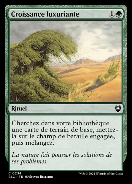 Croissance luxuriante, carte Magic BLC 234 — extension Bloomburrow Commander