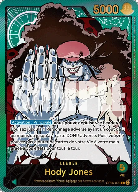 Hody Jones, carte One Piece OP06-020 — extension ONE PIECE CARD THE BEST