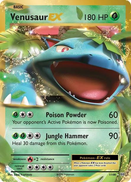 Venusaur EX, Pokémon card EVO 1 — Evolutions set