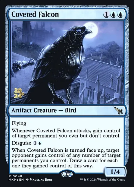 Coveted Falcon, Magic card PMKM 48s — Murders at Karlov Manor Promos set