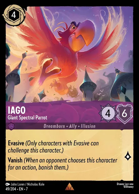 Iago - Giant Spectral Parrot, Disney Lorcana card CH7-049 — Archazia's Island set