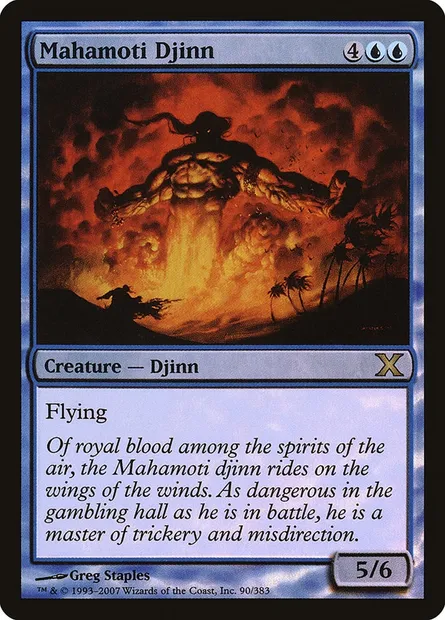 Mahamoti Djinn, Magic card 10E 90★ — Tenth Edition set