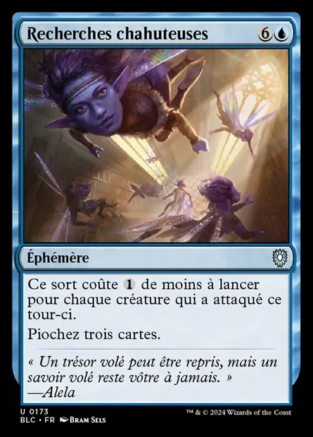 Recherches chahuteuses, carte Magic BLC 173 — extension Bloomburrow Commander