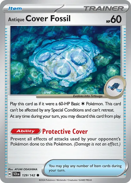 Antique Cover Fossil, Pokémon card SCR 129 — Stellar Crown set