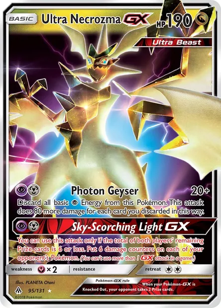 Ultra Necrozma GX, Pokémon card FLI 95 — Forbidden Light set