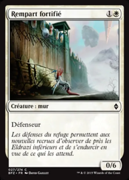 Rempart fortifié, carte Magic BFZ 27 — extension La bataille de Zendikar