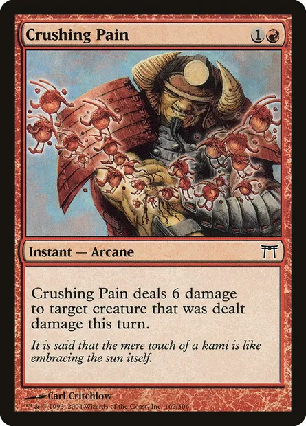 Douleur écrasante, carte Magic CHK 162 — extension Guerriers de Kamigawa