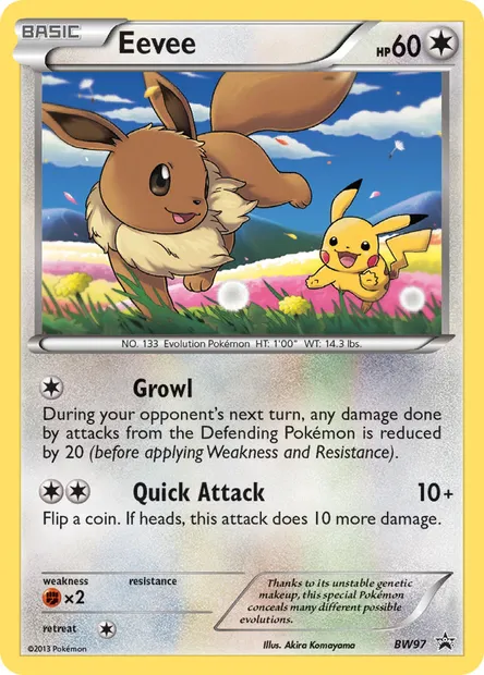 Eevee, Pokémon card BW 97 — BW Black Star Promos set