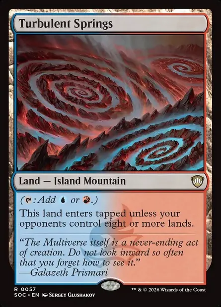 Turbulent Springs, Magic card SOC 57 — Secrets of Strixhaven Commander set