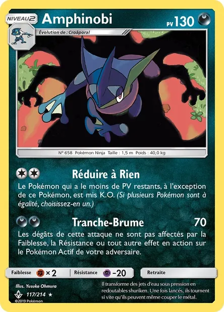 Amphinobi, carte Pokémon UNB 117 — extension Alliance Infaillible