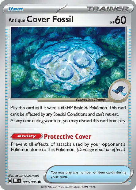 Antique Cover Fossil, Pokémon card BLK 080 — Black Bolt set