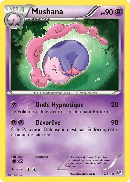 Mushana, carte Pokémon BLW 49 — extension Noir & Blanc
