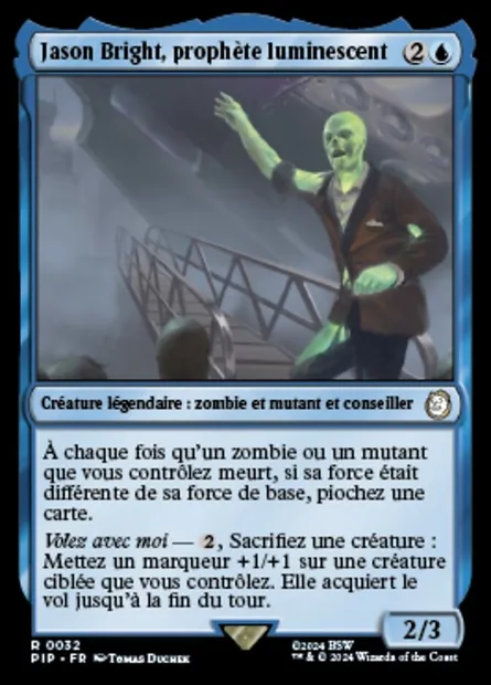 Jason Bright, prophète luminescent, carte Magic PIP 32 — extension Fallout